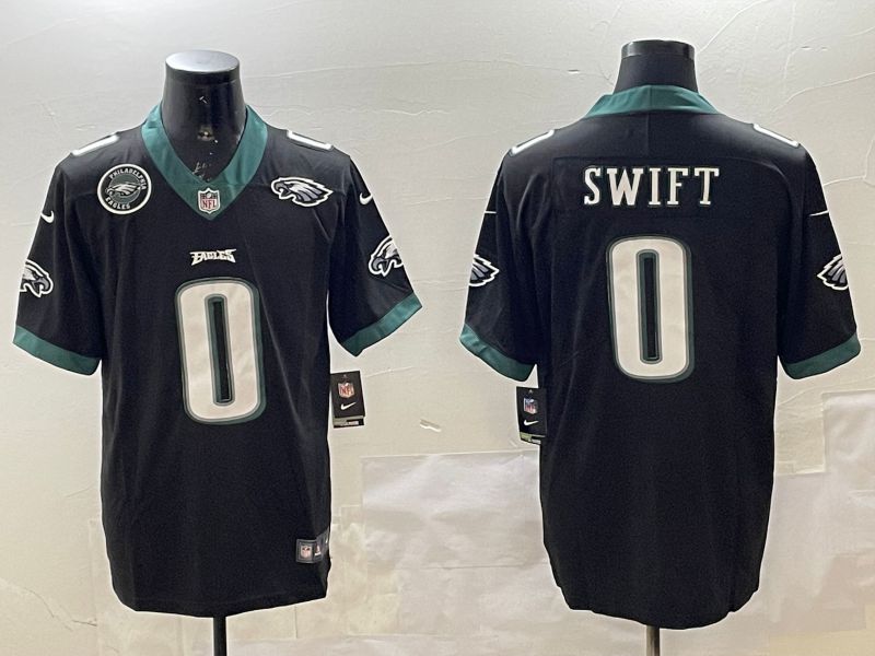 Men Philadelphia Eagles #0 Swift Black Second generations 2025 Nike Vapor Limited NFL Jersey style 5